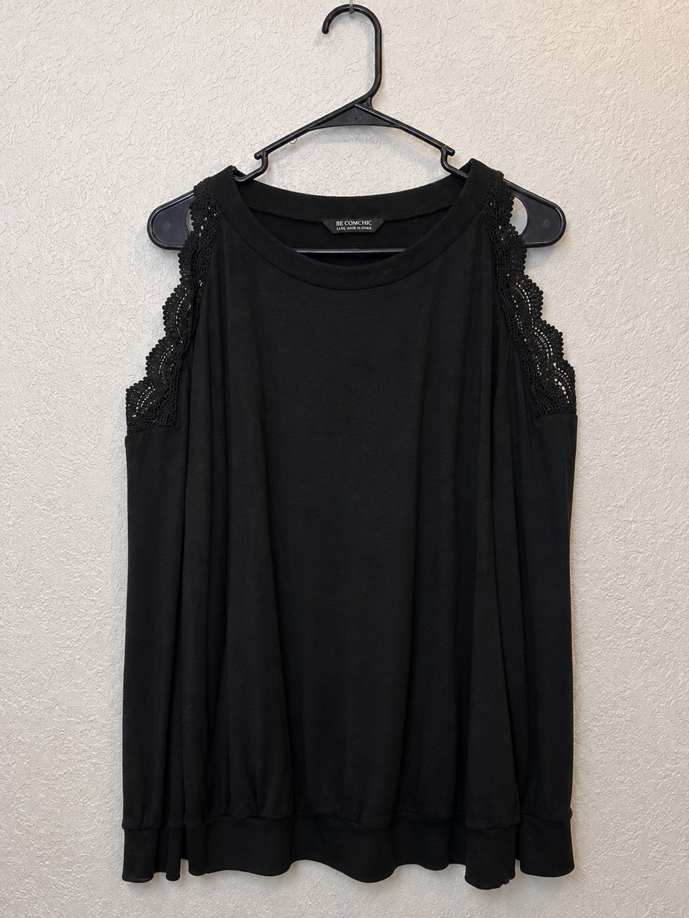 BloomChic Black Crochet-Trim Tank Top